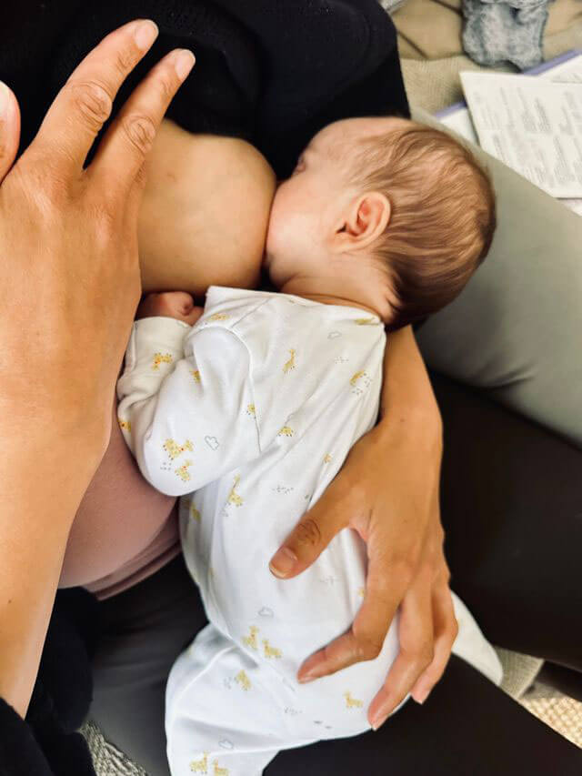 Mother's Journey independent midwife South London - cross koala breastfeeding position